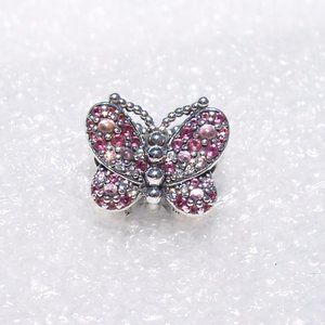 Pandora Dazzling PINK Butterfly Bracelet Charm